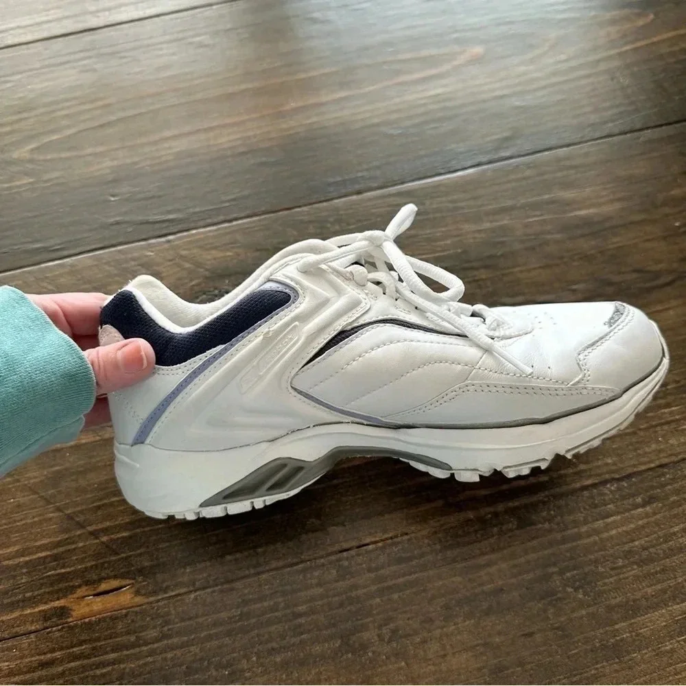 Reebok DMX Walk Men’s White & Blue Lace-Up Tennis Shoes Size 8 GUC